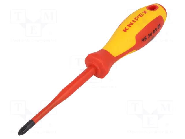 Screwdriver; insulated; Phillips; PH2; Blade length: 100mm; 1kVAC KNIPEX KNP.982402SL