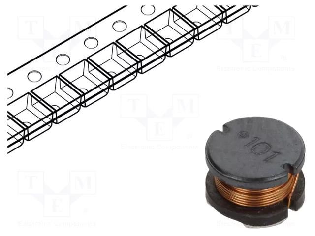 Inductor: wire; SMD; 3.3mH; 100mA; ±10%; Ø: 8mm; H: 5mm; 16.5Ω BOURNS SDR0805-332KL