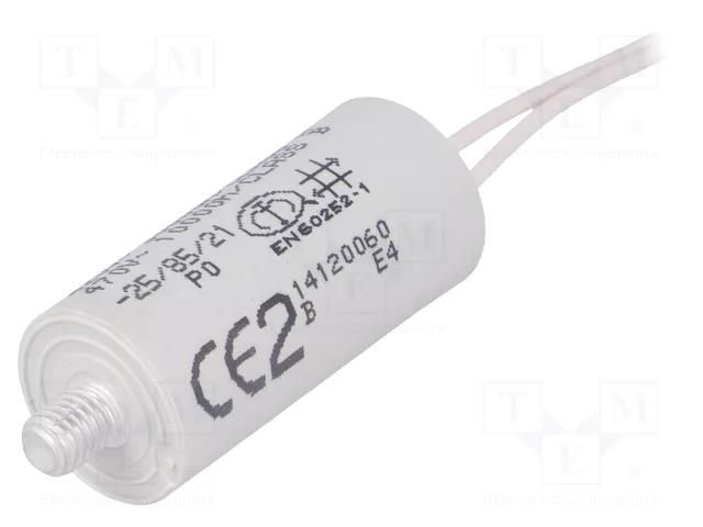 Capacitor: polypropylene; motors, run; 2uF; 470VAC; Ø25x55mm; ±5% KEMET C274ACA4200AL0J