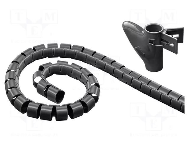 Spiral wrapping; ØBundle : 20mm; L: 2.5m; Body: black Goobay WT-25/BK