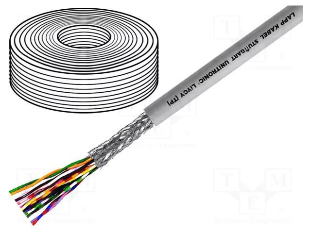 Wire; UNITRONIC® LiYCY (TP); 12x2x0.5mm2; PVC; grey; 500V; CPR: Eca LAPP LIYCY-TP-12X2X0.5