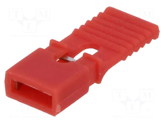 Connector: pin strips; jumper; female; 2.54mm; 1x2; red NINIGI JUMPER-H/R