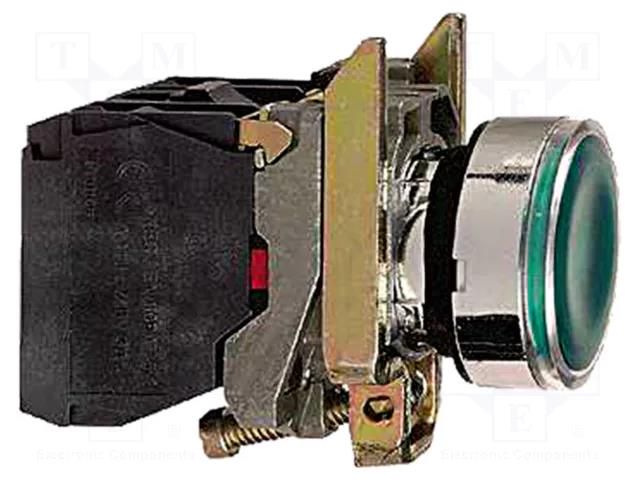Switch: push-button; 22mm; Stabl.pos: 1; NC + NO; green; LED; 24V SCHNEIDER ELECTRIC XB4BW33B5