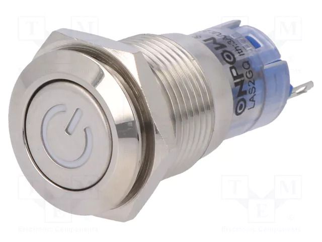 Switch: vandal resistant; Pos: 2; SPDT; 0.5A/220VAC; 1A/24VDC; IP40 ONPOW V16-21DT-24R-S