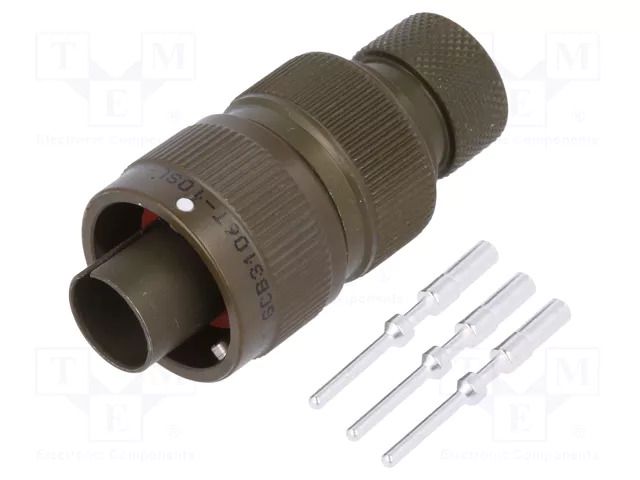 Connector: military; plug; male; PIN: 3; VG95234; 22A; crimped; olive AMPHENOL AIR B3106T10SL3PNB