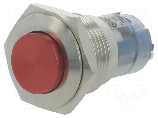 Switch: vandal resistant; Pos: 2; SPDT; 0.5A/220VAC; 1A/24VDC; IP40 ONPOW V16-21-R-S