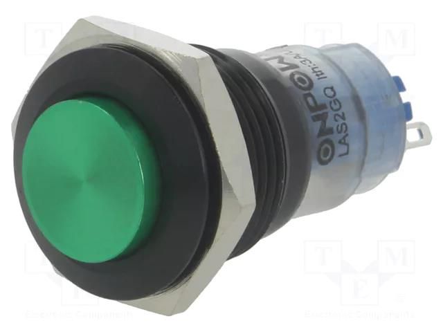 Switch: vandal resistant; Pos: 2; SPDT; 0.5A/220VAC; 1A/24VDC; IP40 ONPOW V16-21-G-A