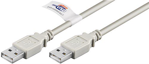 USB 2.0 Hi-Speed Cable with USB Certificate, Grey, 3 m - USB 2.0 male (type A) > USB 2.0 male (type A) 50797