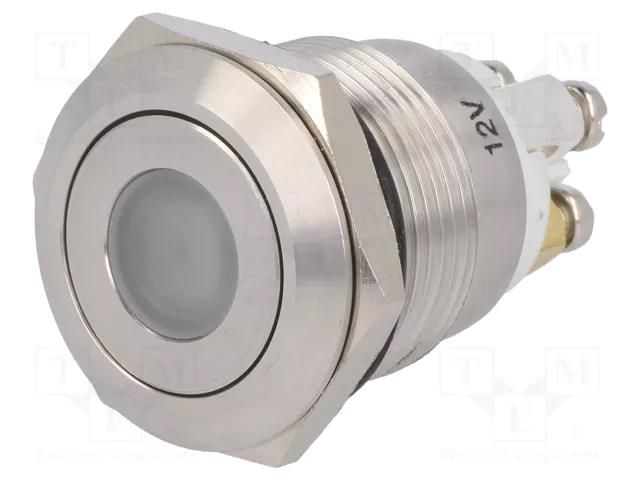 Switch: vandal resistant; Pos: 2; SPST-NO; 0.5A/220VAC; 2A/36VDC ONPOW V19-10FD-12R-S