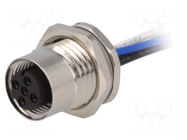 Connector: M12; socket; PIN: 4; female; D code-Ethernet; cables TE Connectivity T4171110504-001