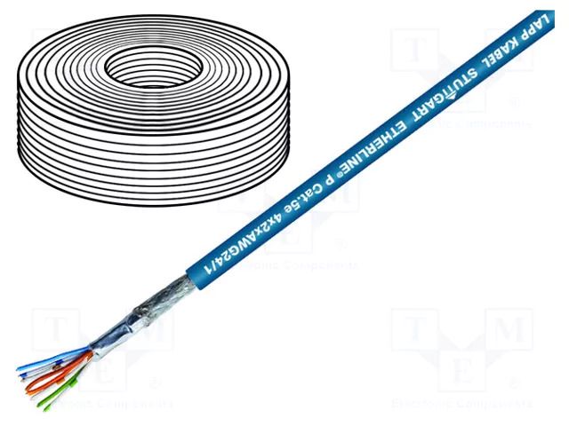 Wire; ETHERLINE® Cat.5e,SF/UTP; 2x2x26AWG; 5e; stranded; Cu; LSZH LAPP ETH-2170283