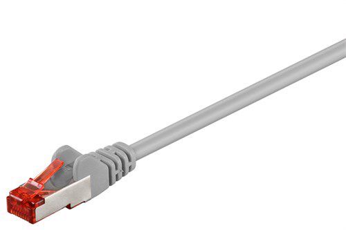 CAT 6 Patch Cable S/FTP (PiMF), grey, 15 m - copper conductor (CU), halogen-free cable sheath (LSZH) 50892