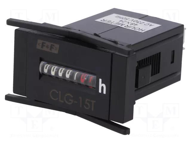 Counter: electromechanical; working time; mechanical indicator F&F CLG-15T