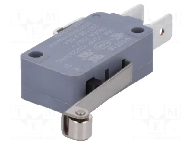 Microswitch SNAP ACTION; 16A/250VAC; with lever (with roller) HONEYWELL V15T16-CZ100A06-K