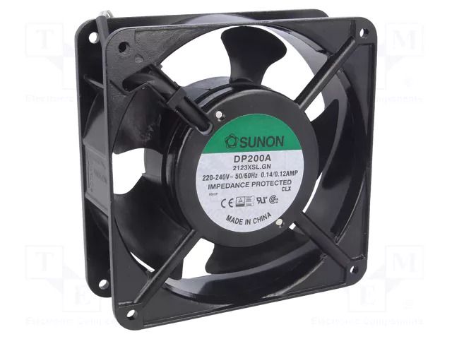 Fan: AC; axial; 230VAC; 120x120x38mm; 161m3/h(±10%); 44dBA; slide SUNON DP200A2123XSL