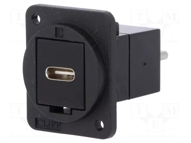 Coupler; USB C socket-front,USB C plug-back; FT; USB 3.1 CLIFF CP30211X