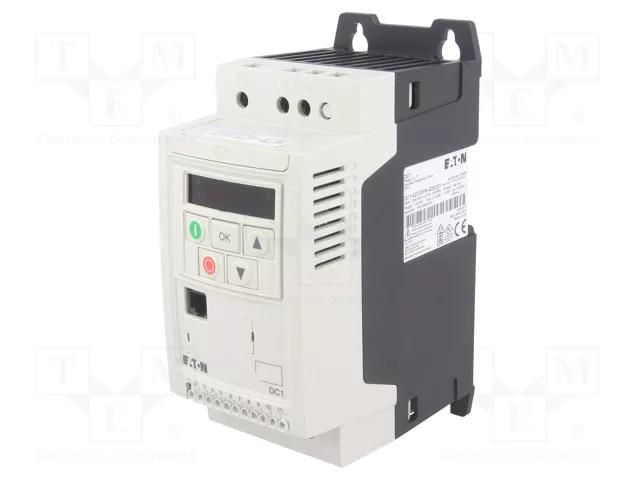 Vector inverter; Max motor power: 0.75kW; Usup: 200÷240VAC; IN: 4 EATON ELECTRIC DC1-S27D0FN-A20CE1