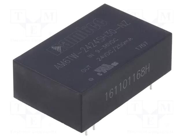 Converter: DC/DC; 6W; Uin: 9÷36VDC; Uout: 24VDC; Iout: 250mA; DIP24 AIMTEC AM6TW-2424SH30-NZ
