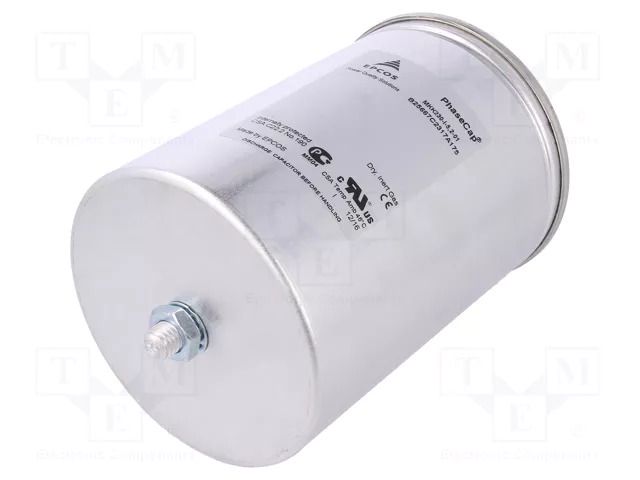 Capacitor: polypropylene; one phase; Q@50Hz: 10.4kVAR; 400VAC; 26A EPCOS / TDK B25667C3207A175