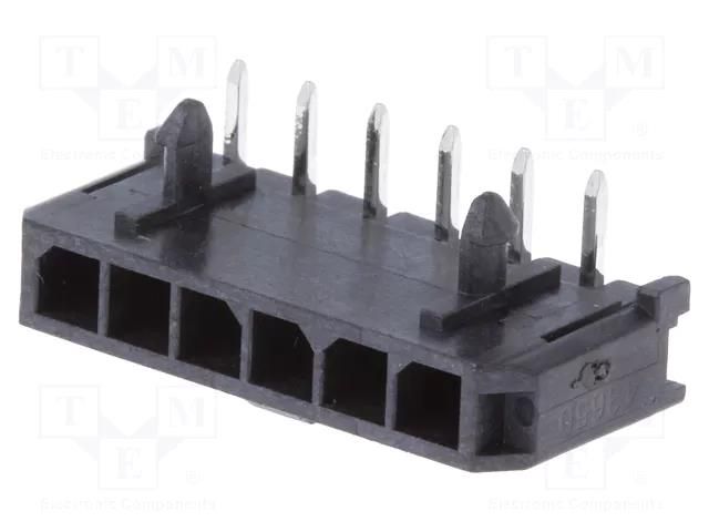 Connector: wire-board; socket; male; PIN: 6; Micro-Fit 3.0; THT; 3mm MOLEX MX-43650-0600