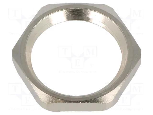 Nut; with earthing; PG9; brass; Thk: 2.8mm; Spanner: 18mm; Thread: PG HUMMEL HUMMEL-1167090001