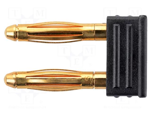 Connector: 2mm banana; stackable safety shunt; 12A; 30VAC; 60VDC SCHÜTZINGER KURZ6730IGAU-SW