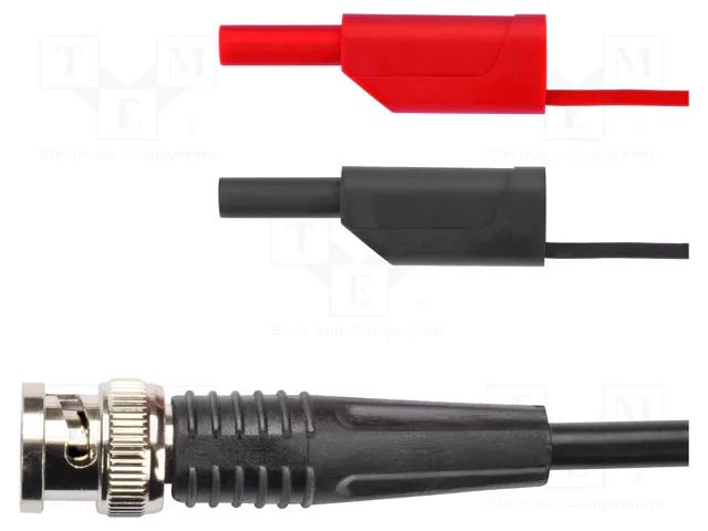 Test lead; BNC plug,banana plug 2mm x2; Len: 0.5m; red and black SCHÜTZINGER KO8358RG580550-SW