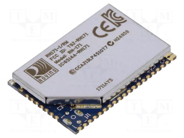 Module: WiFi; IEEE 802.11b/g; GPIO,SPI Slave,UART; SMD; 54Mbps MICROCHIP TECHNOLOGY RN171-I/RM