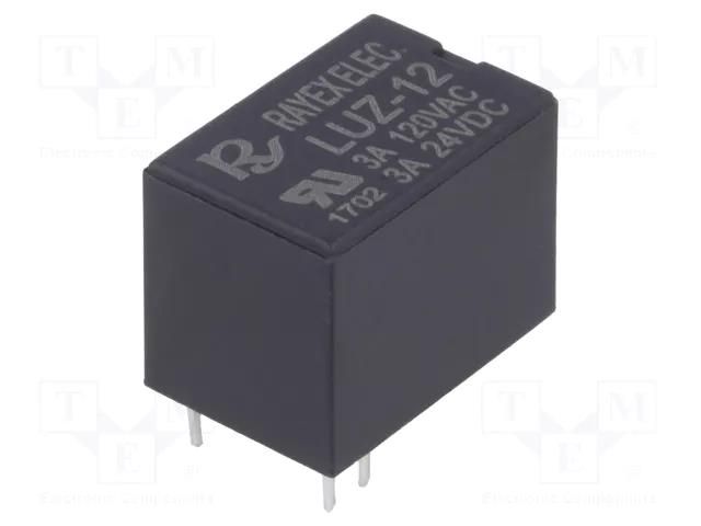 Relay: electromagnetic; SPDT; Ucoil: 12VDC; Icontacts max: 3A; LU Recoy/RAYEX ELECTRONICS LUZ-12