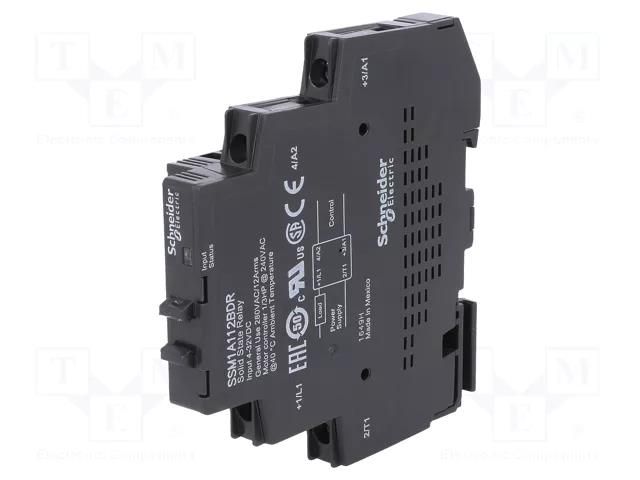 Relay: solid state; 12A; 24÷280VAC; 4÷32VDC; SSM; Zelio Relay; 18mm SCHNEIDER ELECTRIC SSM1A112BDR