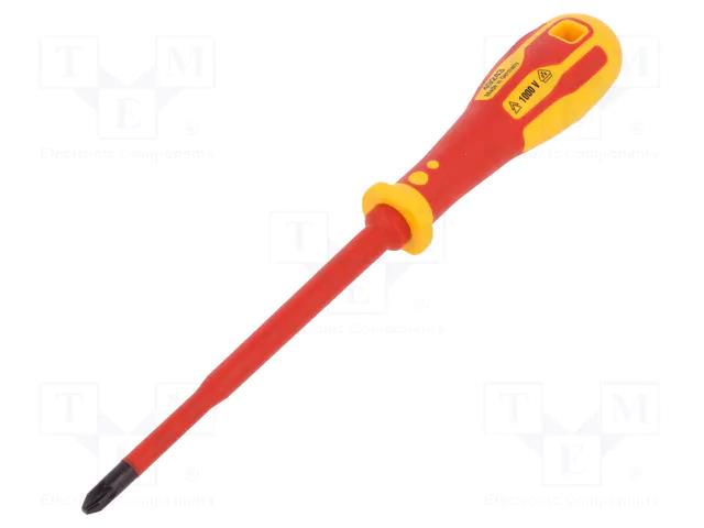 Screwdriver; insulated,slim; Pozidriv®; PZ2; Blade length: 125mm C.K CK-49243/2