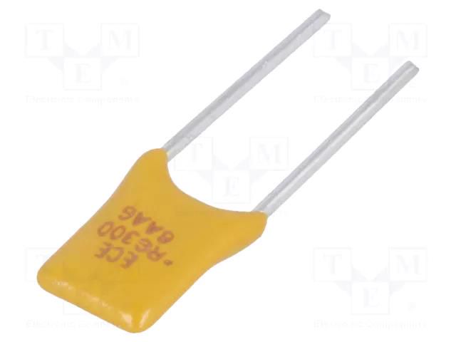 Fuse: PTC polymer; 3A; THT; 5.1mm; Ø0.81x7.6mm ECE RG300-16