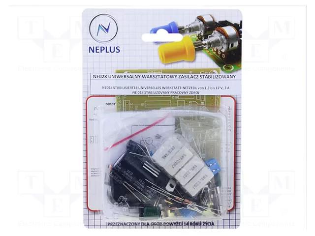 Adjustable power supply; 18VAC; 3A; 1.3÷17VDC Nord Elektronik Plus ZSM-NE028