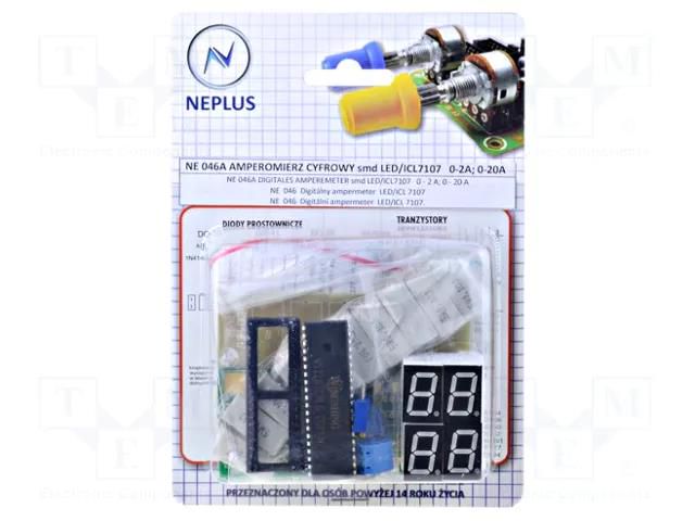 Digital ammeter; 8÷15VDC; 0÷20A Nord Elektronik Plus ZSM-NE046A