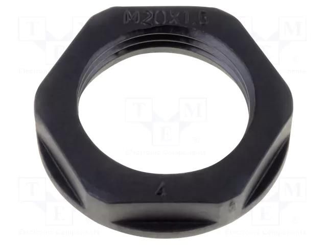 Nut; M16; polyamide; 22mm; black; Thread: metric; Pitch: 1.5 HELUKABEL HELU-98164