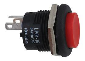 SWITCH, PUSHBUTTON, NON-ILLUMINATED, SPDT, 3A, RED LP0115CCKW01C