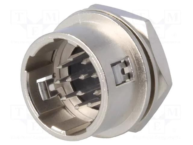 Connector: circular; push-pull; socket; PIN: 12; 2A; HR10; soldering HIROSE HR10A-10R-12P-73