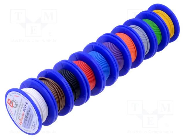 Wire; TLY; stranded; Cu; 0.22mm2; PVC; 150V; 5m; Class: 5; 1x0.22mm2 BQ CABLE TLY-SET0.22/5