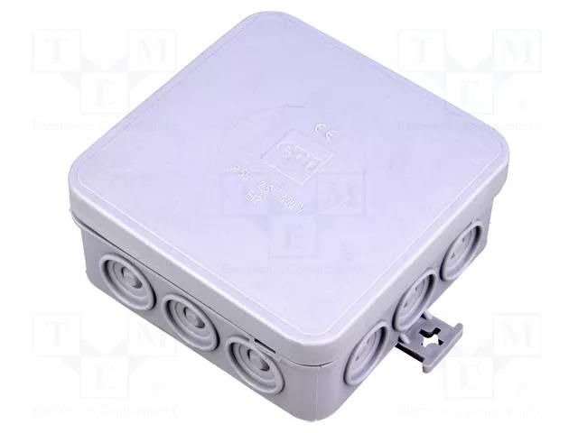 Enclosure: junction box; X: 85mm; Y: 85mm; Z: 39mm; wall mount; IP55 ELEKTRO-PLAST NASIELSK EPN-0297-00