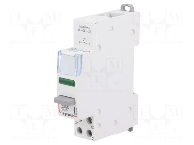 Module: pushbutton switch; 250VAC; 20A; for DIN rail mounting LEGRAND 412914