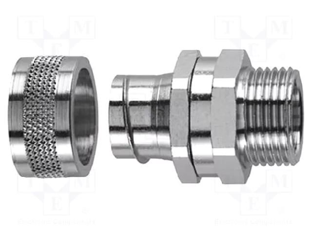 Straight terminal connector; Thread: swivel,PG,outside; brass HELLERMANNTYTON SC20-SM-PG16