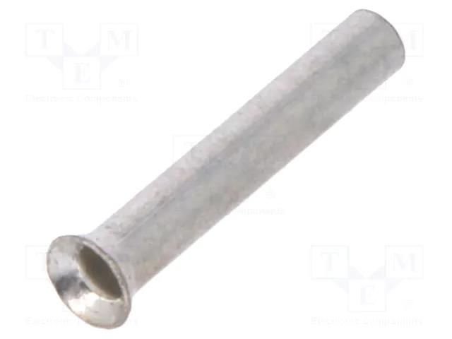 Tip: bootlace ferrule; non-insulated; copper; 0.25mm2; 7mm; tinned ERGOM TUL-NI-00207