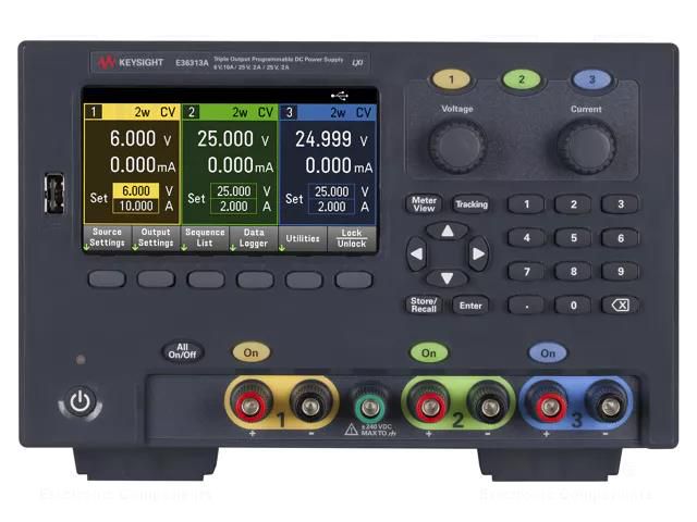 Power supply: programmable laboratory; Ch: 3; 6VDC; 10A; 25VDC; 2A KEYSIGHT E36313A