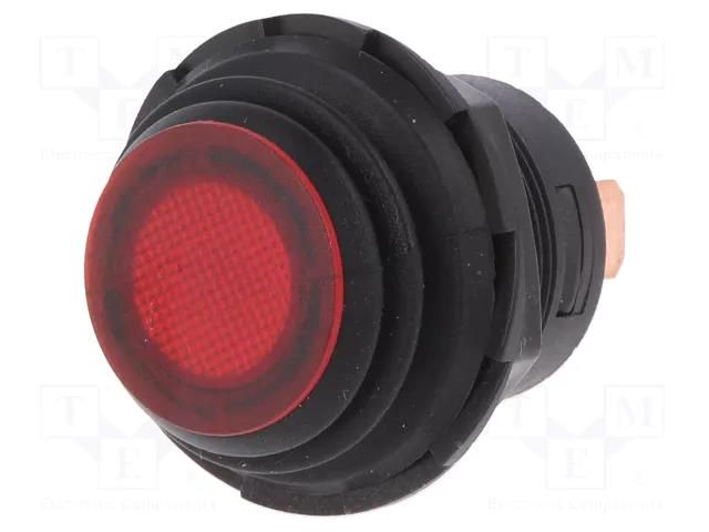 Switch: push-button; Pos: 2; SPST; 10A/14VDC; OFF-ON; IP65; red SCI R13-553B2L-01