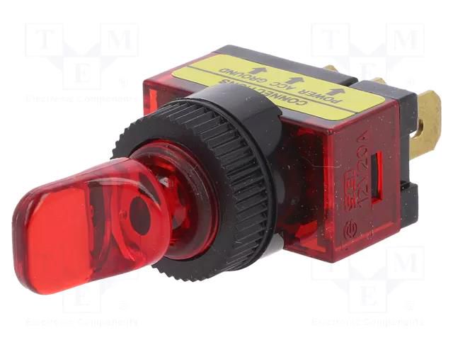 Switch: toggle; Pos: 2; SPST; ON-OFF; 20A/12VDC; Leads: connectors SCI R13-110B-01