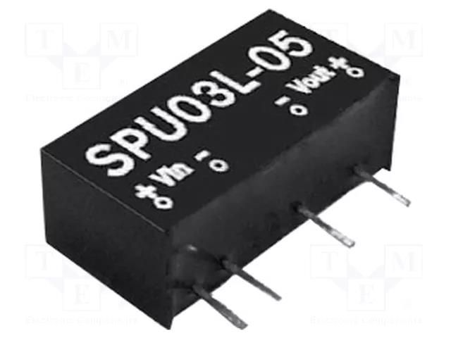 Converter: DC/DC; 3W; Uin: 4.5÷5.5VDC; Uout: 12VDC; Iout: 250mA; SIP MEAN WELL SPU03L-12