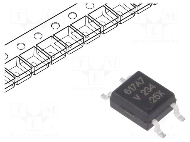 Optocoupler; SMD; Ch: 1; OUT: transistor; Uinsul: 3.75kV; Uce: 80V VISHAY VOM617A-7X001T