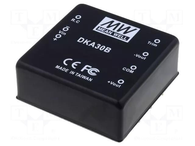 Converter: DC/DC; 30W; Uin: 9÷18VDC; Uout: 12VDC; Uout2: -12VDC MEAN WELL DKA30A-12