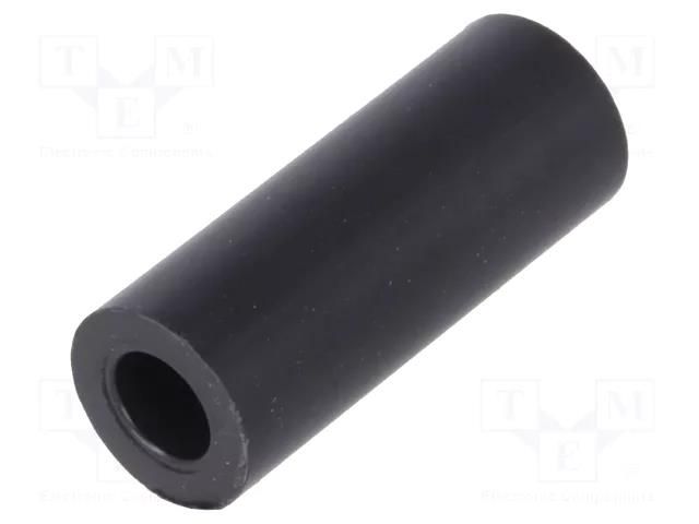 Spacer sleeve; cylindrical; polystyrene; L: 18mm; Øout: 7mm; black FIX&FASTEN TDYS3.6/18