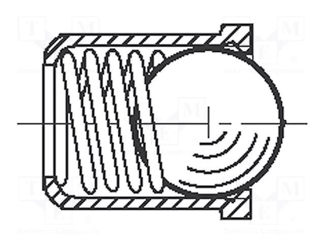 Ball latch; A2 stainless steel; BN 13376; L: 7mm; Ømount.hole: 6mm BOSSARD B6/BN13376